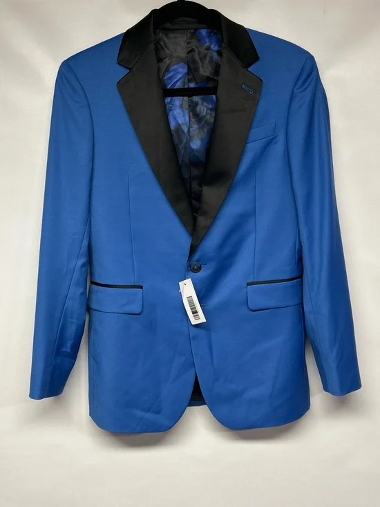 Men's Blue Tuxedo Blazer with Black Satin Lapel