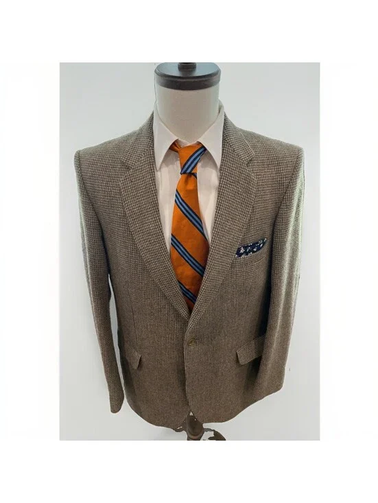 DONEGAL MIST HANDWOVEN TWEED SPORT COAT 42L CASHMERE MOHAIR WOOL BLEND VGC