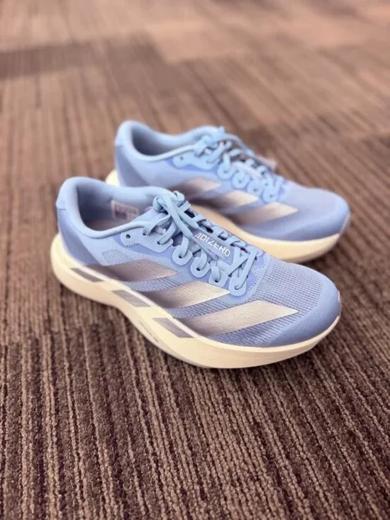 NEW ✨ Adidas Adizero Evo SL - Women's 6 / Men's 4.5 - Light Blue / Silver ✨