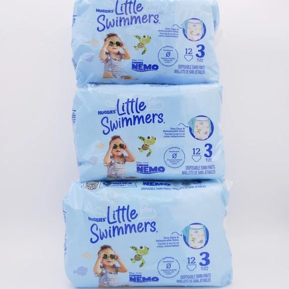 Huggies Little Swimmers Swim Pants Sz 3 16-26 lbs Finding Nemo Print 36 Ct Total