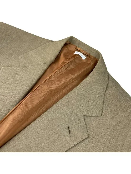 Brioni Men's Nomentano 100% Wool 2-Button Blazer Beige • Italy • 44R US