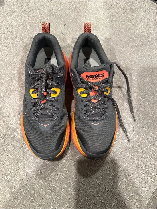 Hoka Challenger ATR 6 Grey with Orange and Yellow Accents