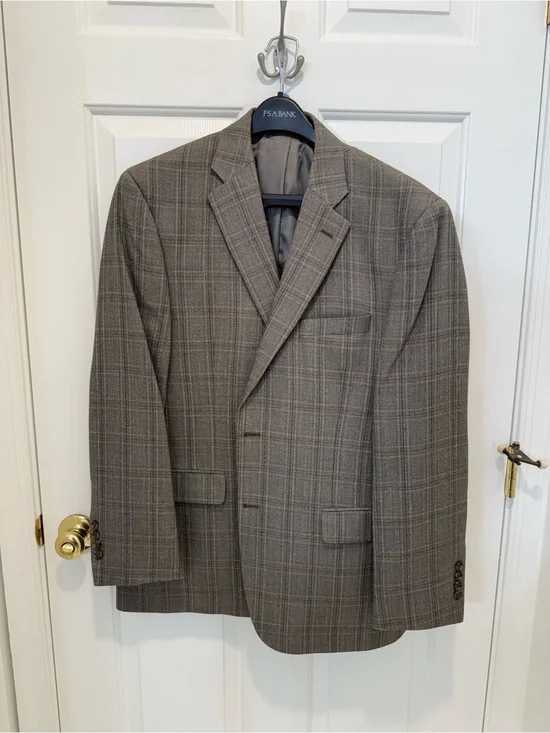 Jos. A. Bank Men's Gray Plaid Sport Coat
