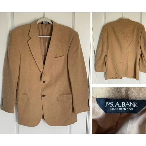 Jos A. Bank Tan Gordon Camelhair 2-Button Sport Coat Blazer Jacket nbnn