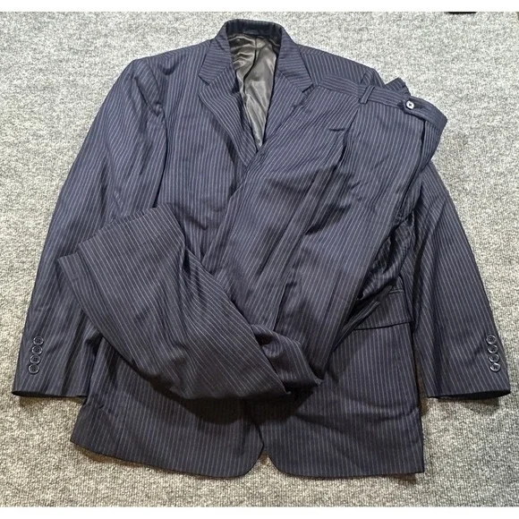 Daniel Cremiux X Loro Piana Mens Suit 40R Blazer 33x31 Slacks Blue Pinstripe