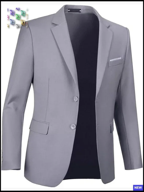 Slim Fit Sport Coat Classic Two Button Blazer for Wedding Prom Business