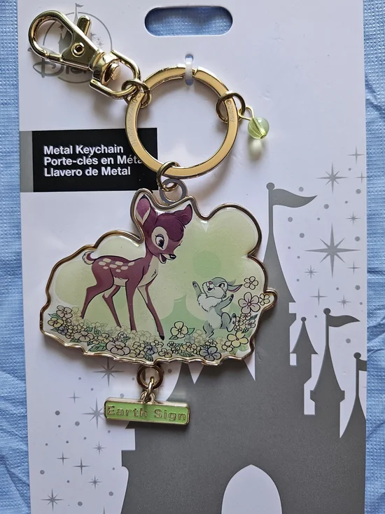 Disney Parks astrology keychain features Bambi and Thumper