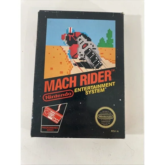 Mach Rider Nintendo NES In Box No Manual 3 Screw Circle Seal Poster Rare