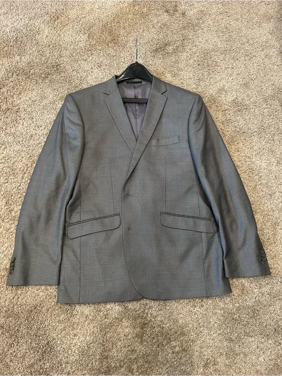 Reaction Kenneth Cole Men's Gray Two-Button Suit Blazer 42R