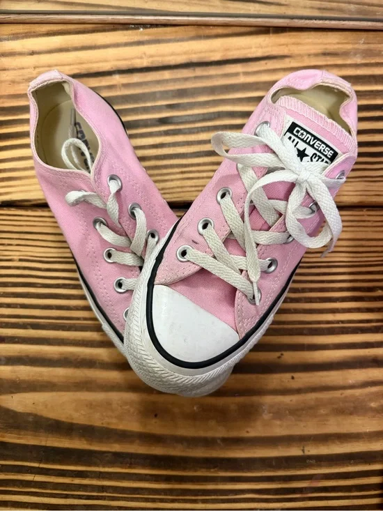 Converse Pink Low-Top Canvas Sneakers with White Soles