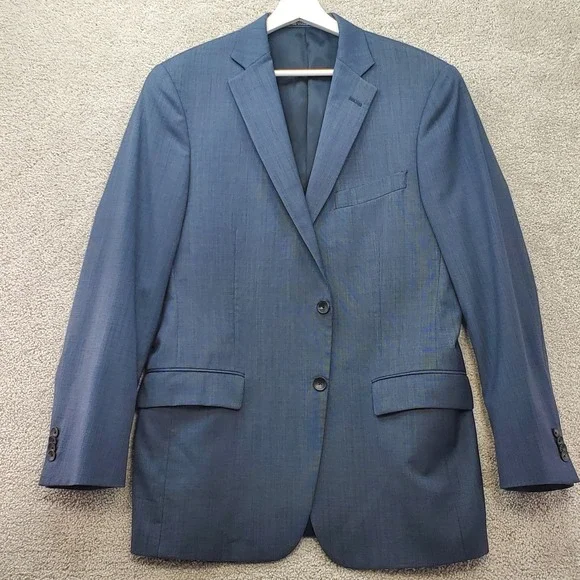 Hart Schaffner Marx Mens 42R Blue Two Button Suit‎ Jacket Blazer Sport Coat