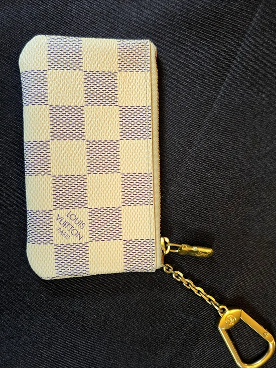 Louis Vuitton Damier Azur Key/ Card Pouch - White & Blue . COA included