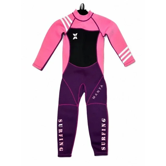 Dive & Sail Manta Kids XL Full Body Wetsuit Pink Purple Neoprene‎ Surf Suit