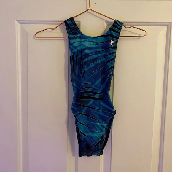 TYR Girls Vibrant Blue and Black Swimwear