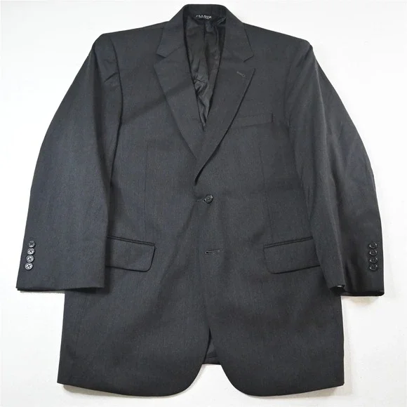 Jos A Bank 41R Gray 100% Wool Gordon Mens Blazer Suit Jacket Sport Coat‎