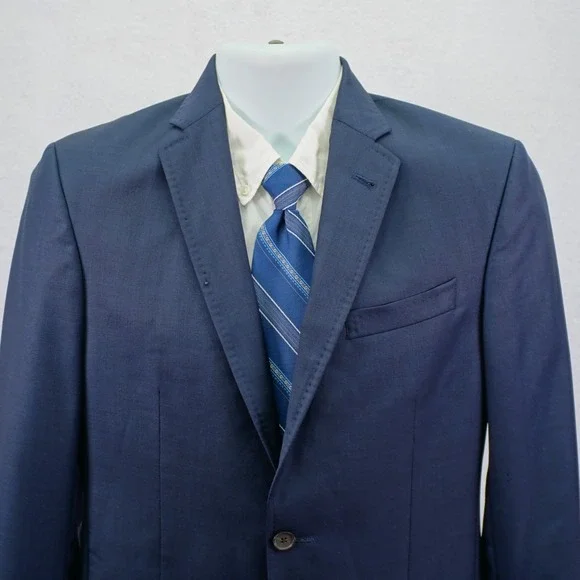 DAMAGED Ted Baker London Endurance Blue Wool‎ Jones Ct Blazer 36S Tagged 36R