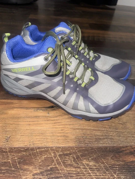 Merrell Women’s Gray, Blue & Lime Trail Sneakers