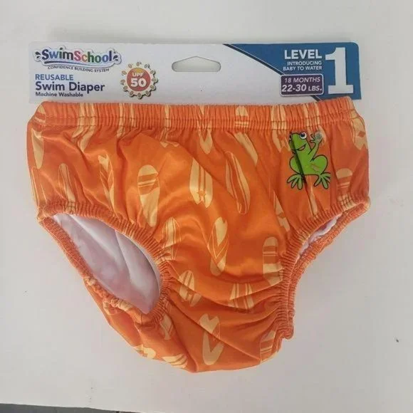 Swimschool Reusable Level 1 Swim Diaper 18 Months Swimwear‎ Orange Unisex
