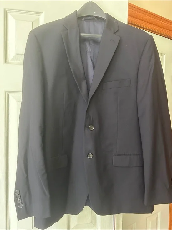 Ralph Lauren Men’s 44 R Navy Blue Blazer 100% Wool Canada 2 Button Suit Jacket