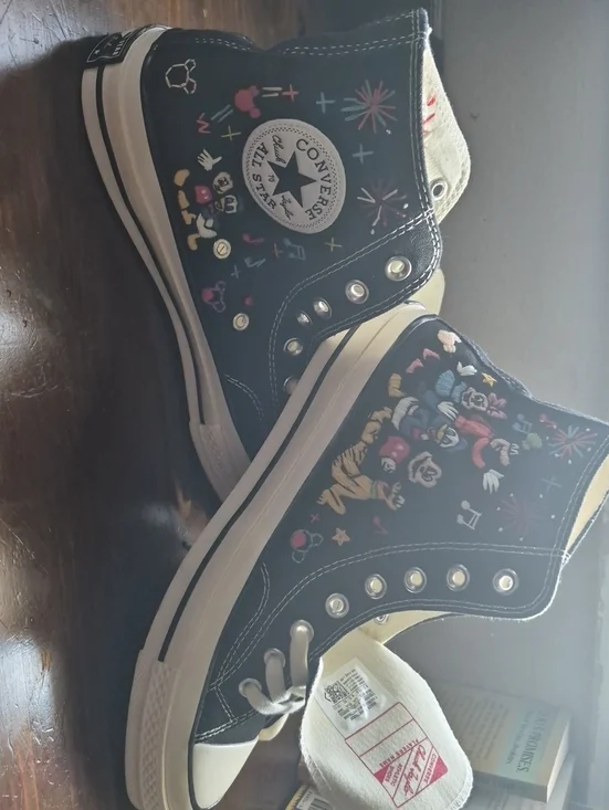 Unisex Converse Disney Chuck Taylors High Top Sneakers with Colorful Embroidere