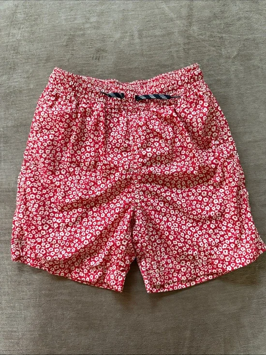 J. Crew Red Floral Boy’s Swim Trunks