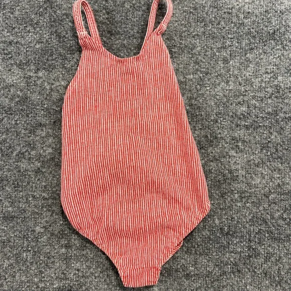 Vintage 80s Marimekko Little People Striped Swimsuit 2T USA