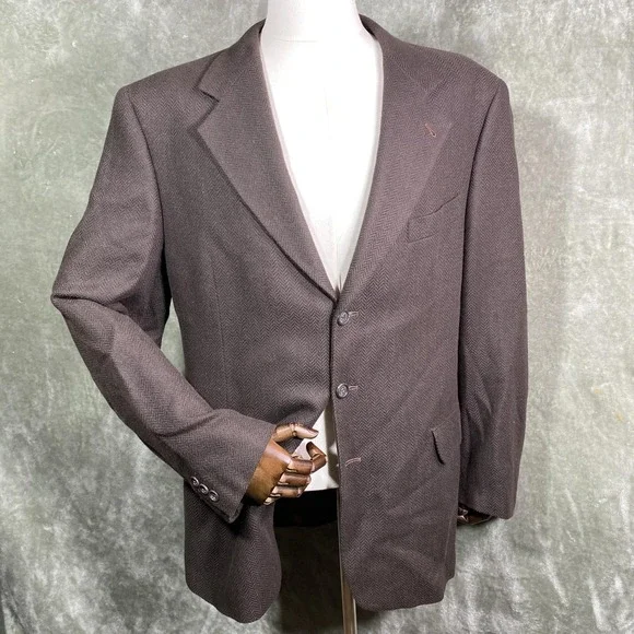 Lanificio del Casentino Blazer‎ Mens 42R Herringbone Camel Hair Made in Italy