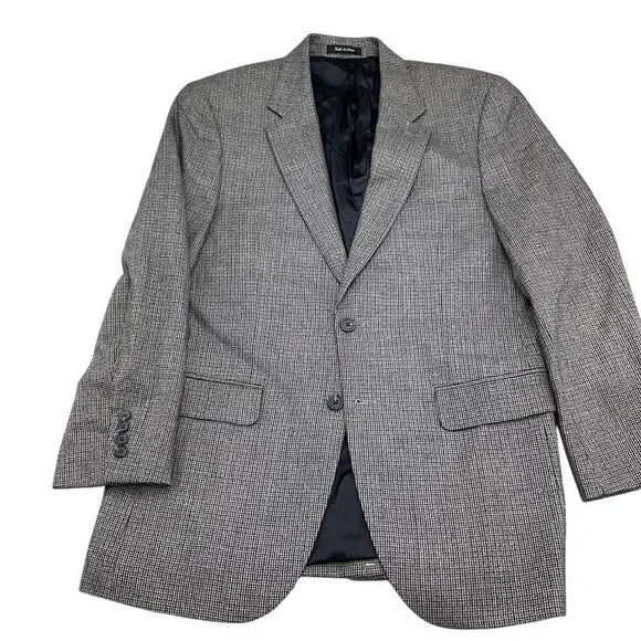 Chaps Blazer Men 40R Black Gray Brown Lambswool Classic‎ Career Sport Jacket