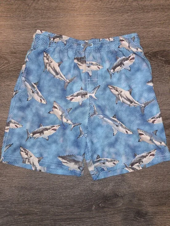 wonder nation Blue Shark Print Swim Trunks