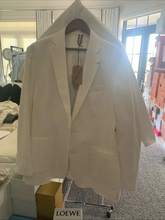 NWT. PJ Paul Jones White Single-Breasted Patch Pocket Blazer. XXL
