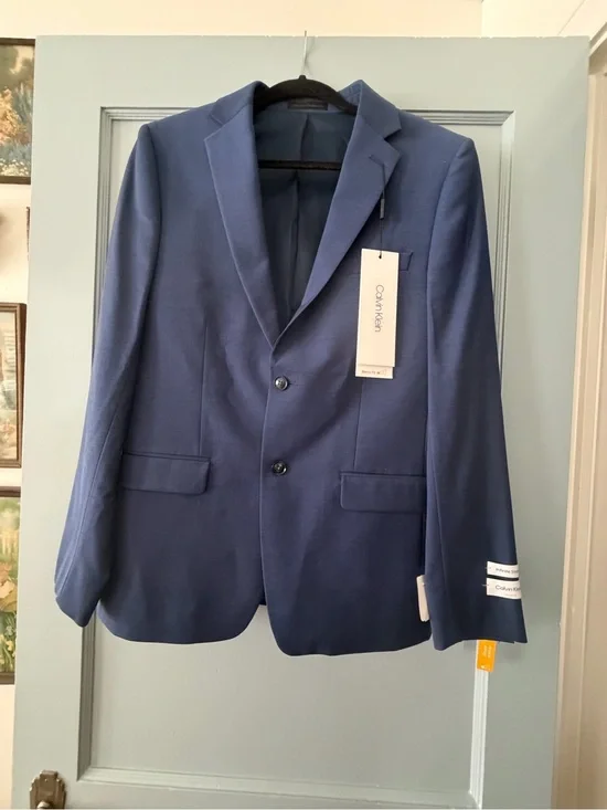 Calvin Klein Men's Blue Two-Button Sport Coat Skinny Fit NWT