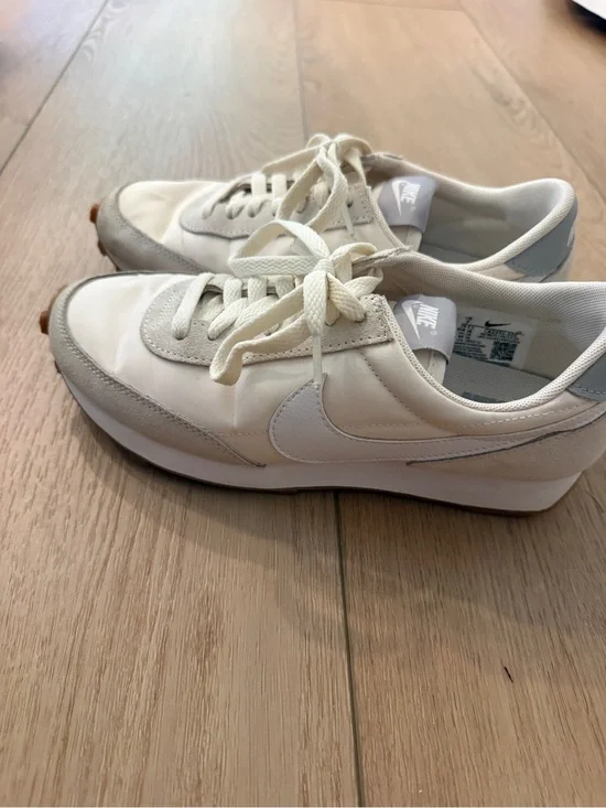 Nike Off-White and Light Gray Retro Runner Sneakers