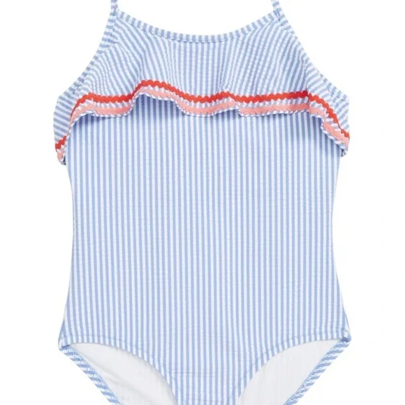 J Crewcuts girls 4-5 seersucker swimsuit