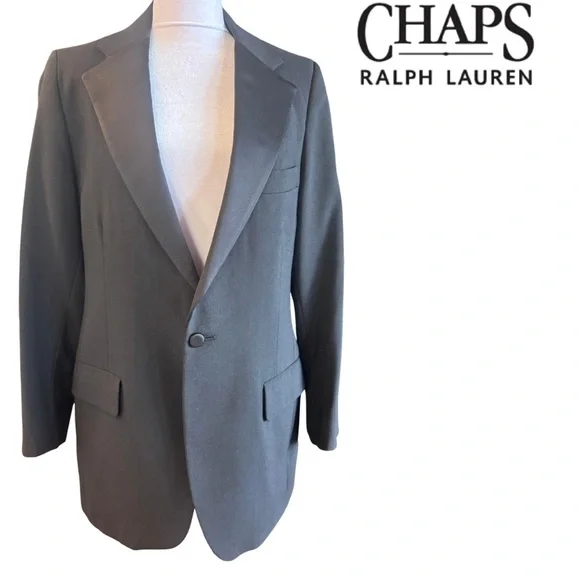 Virgin Wool Classic Traditional Black 2 Piece Tuxedo EUC Chaps by Ralph Lauren