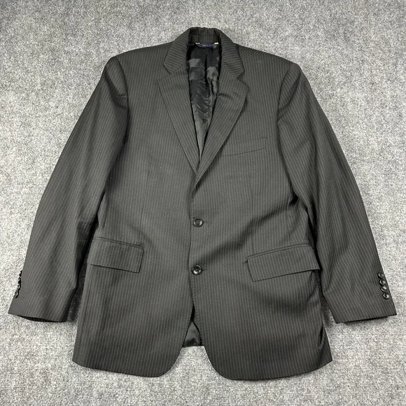 Brooks Brothers Regent Suit‎ Jacket Mens 44 Gray Pinstripe Wool Two Button Italy