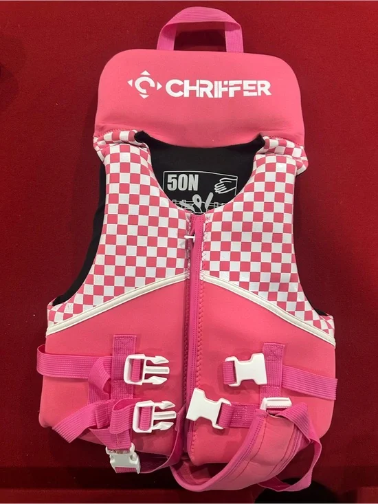 Kids' Pink Checkered Swim Coverup Vest