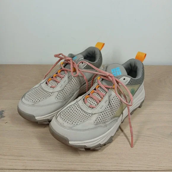 Columbia Hiking Shoes Womens 8 Gray Mesh Techlite+ Trail Sneakers Low Top