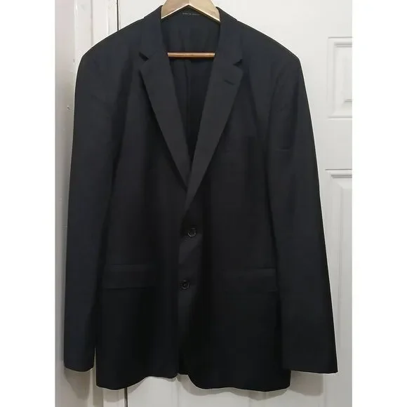 Hugo boss mens 42L blazer jacket super 100 virgin wool dark green