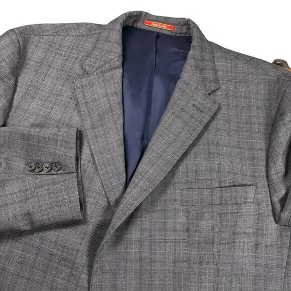 Daniel Cremieux Loro Piana Wool Blazer Men 50R Gray Glen Plaid Sport Jacket Coat