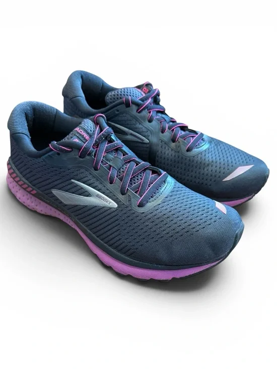 Brooks Adrenaline GTS 20 Running Shoes Women 9 Black Purple Athletic Sneakers
