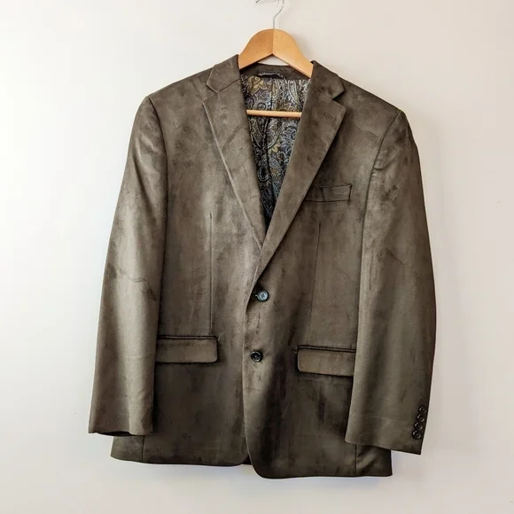 Lauren Ralph‎ Lauren Brown Faux Suede Sport Coat Blazer Size 40R