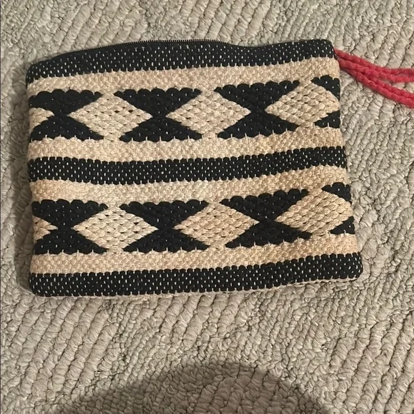 Black and Tan Woven Clutch