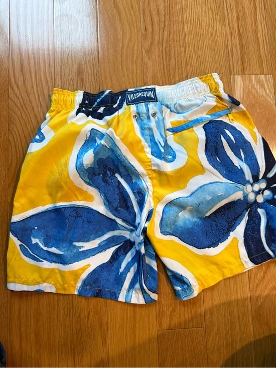 Vilebrequin Yellow and Blue Tropical Floral Swim Shorts