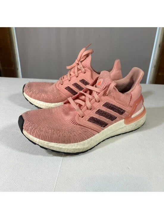 Adidas UltraBoost 20 Women's Running Shoes Size 7.5 Pink Maroon Signal Coral