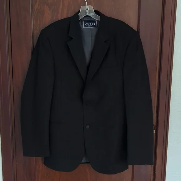 Chaps Est. 1978 Black Formal Suit Two Button Wool Jacket Size Men's 39R