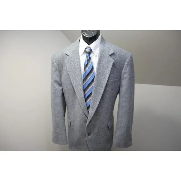 Imperial Haggar Tweed Handwoven Herringbone Wool Blazer‎ Sports Jacket Sz 46 R