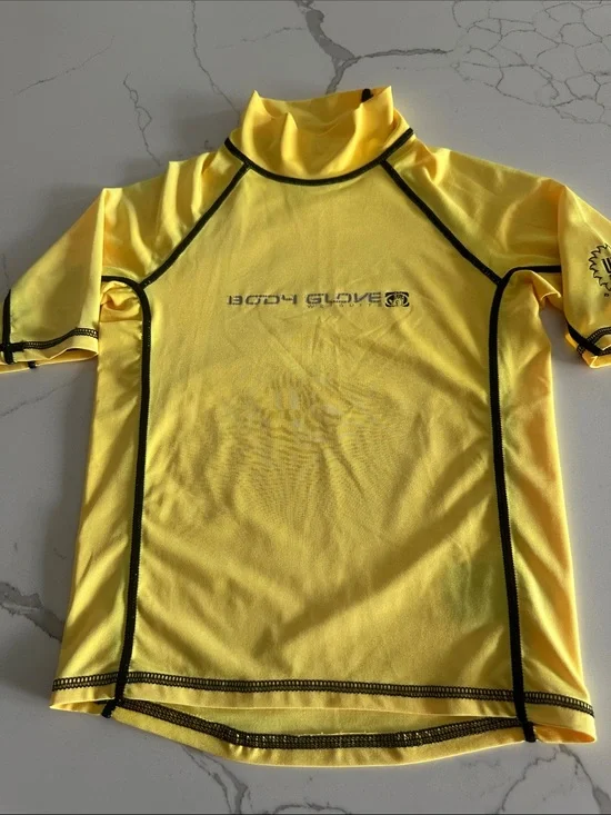 Body Glove Yellow Short-Sleeve Rash Guard with Black Trim