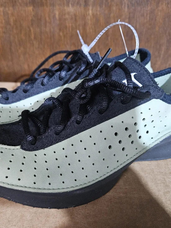 Nike Black and Sage Green Perforated Sneakers