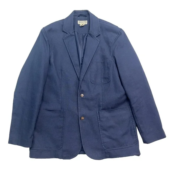 Duluth Trading XLT 50L Navy‎ Blue Presentation Jacket Blazer Canvas Cotton Work