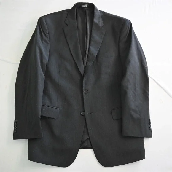 Jos A Bank 42R Charcoal Gray 100% Wool Mens Blazer Suit‎ Jacket Sport Coat